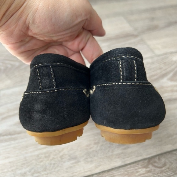 LL  Bean Black Suede Leather Slip On Loafers - Picture 8 of 13